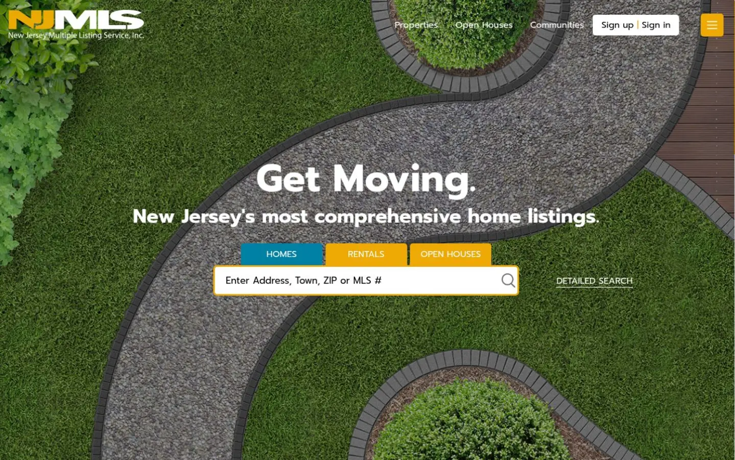 NJMLS website homepage preview