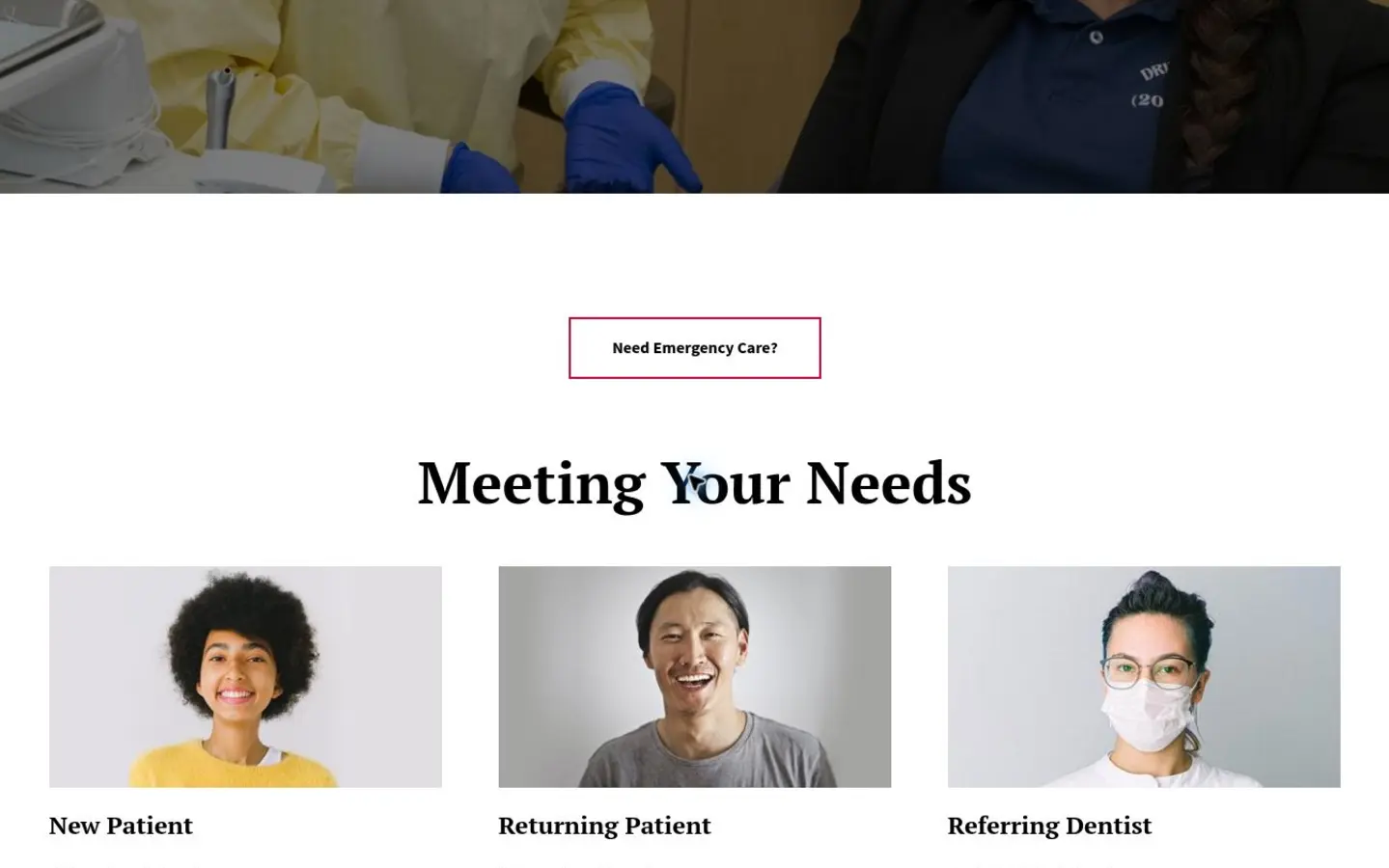 Rutgers Dental Clinics website homepage preview